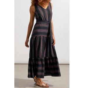 Tribal Femme V-Neck Maxi Tiered Dress size Large